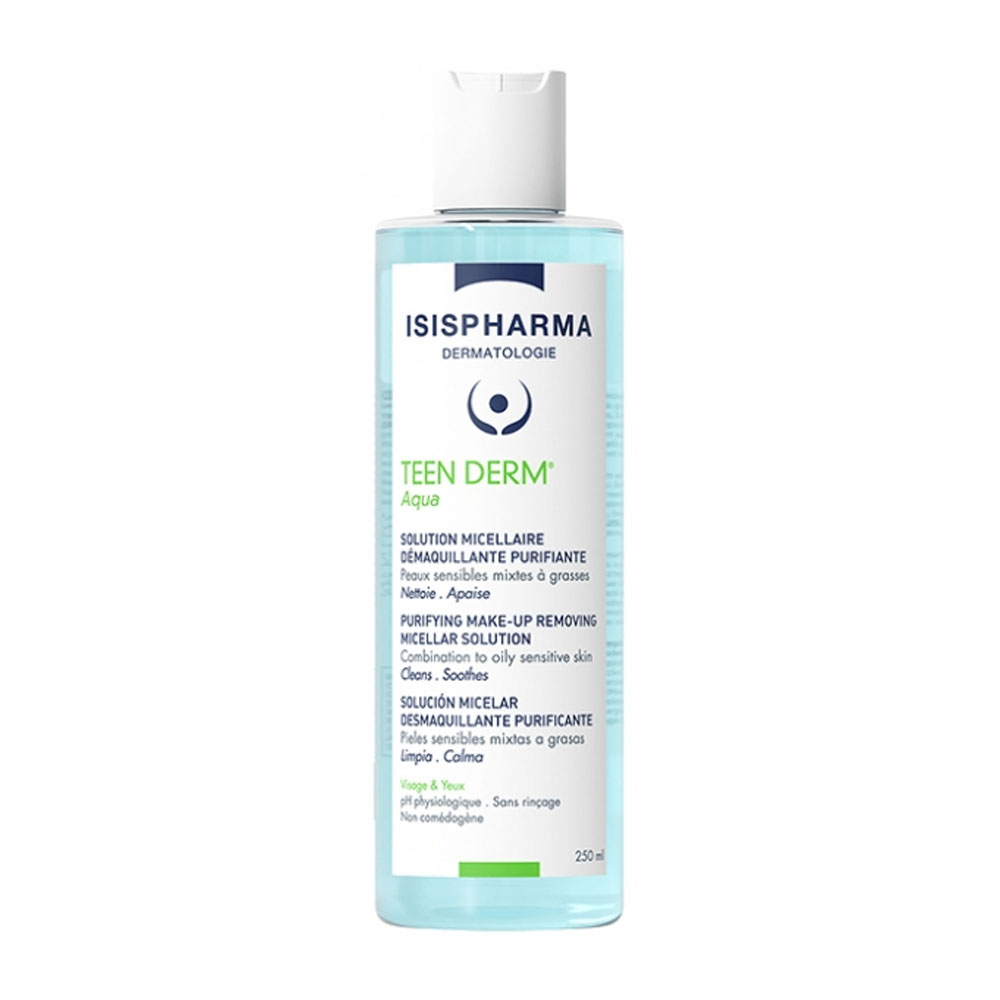 Isispharma Teen Derm Solution Micellaire Démaquillante Purifiante Peaux Sensibles Mixtes A Grasses 250ml
