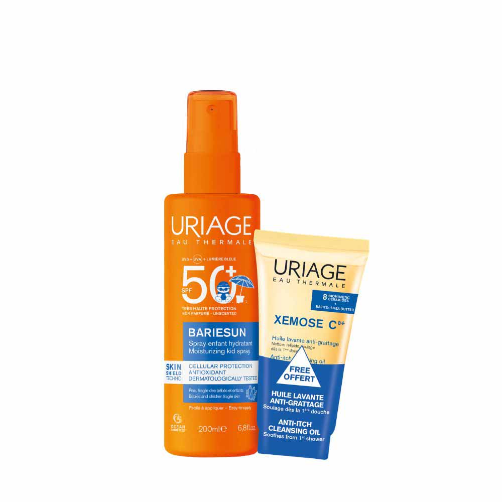 Uriage Bariésun Spray Enfant Hydratant et Xemose C+ Huile Lavante Anti Grattage
