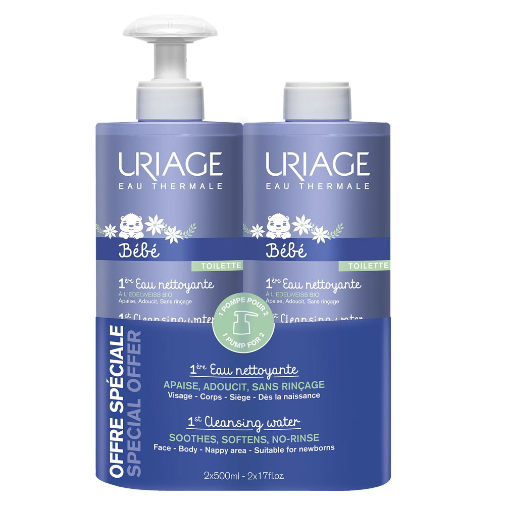 Uriage Bébé 1ere Eau Nettoyante 2x500ml