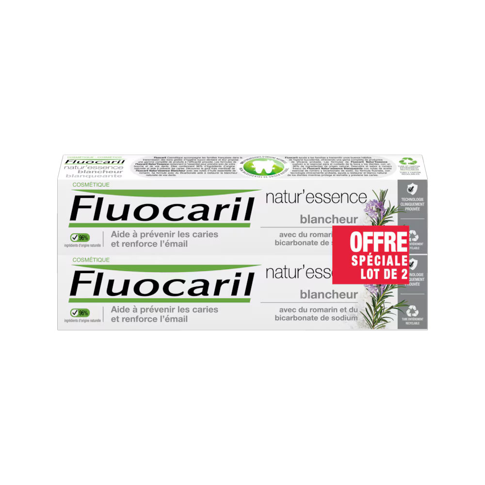Fluocaril Natur'Essence Dentifrice blancheur Bifluoré 2x75ml