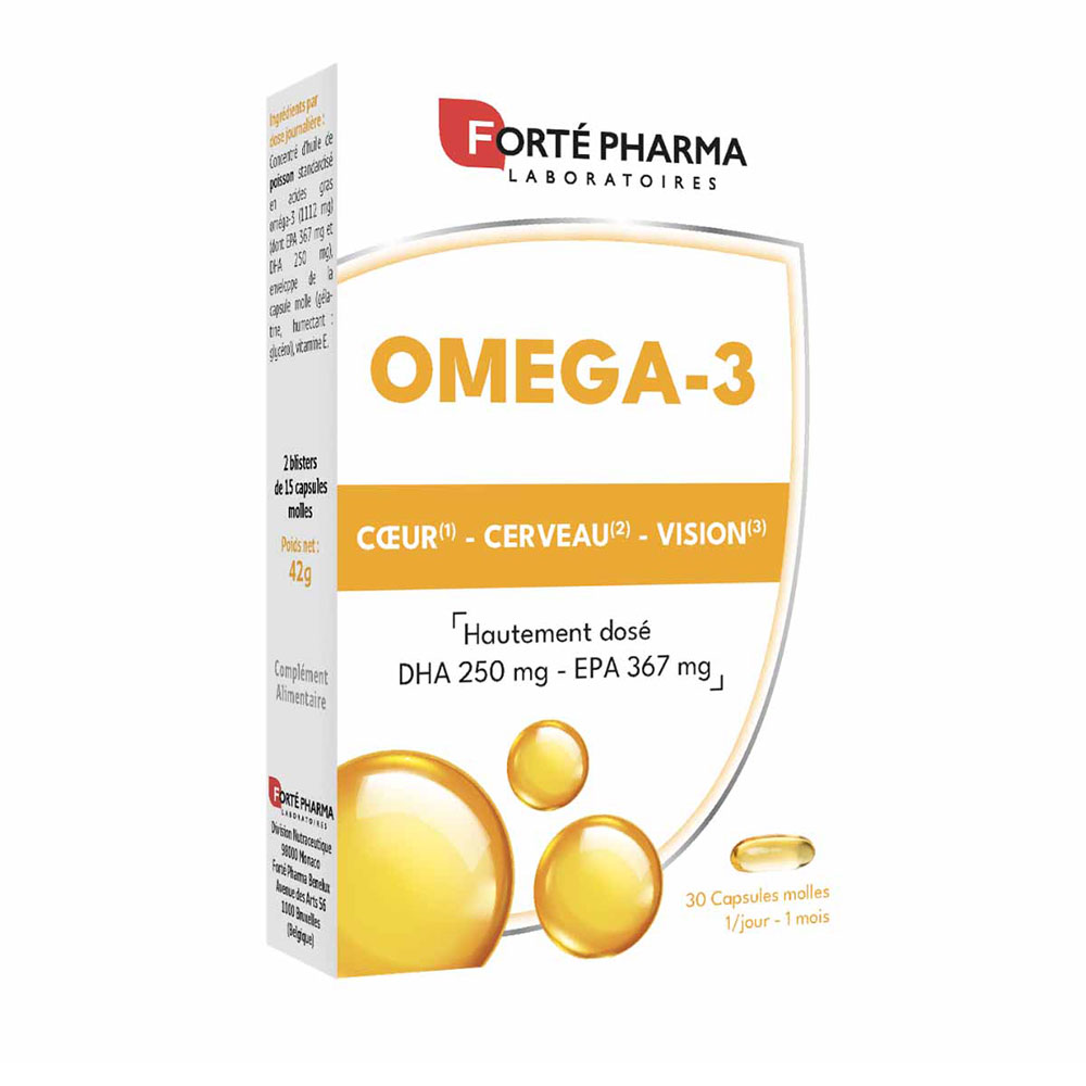 Forté Pharma Omega-3 DHA 250mg EPA 367mg 30 capsules molles