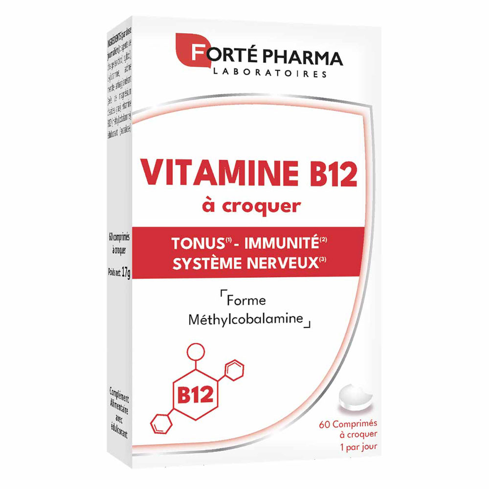 Forté Pharma Vitamine B12 1000µg Goût menthe 60 comprimés à croquer