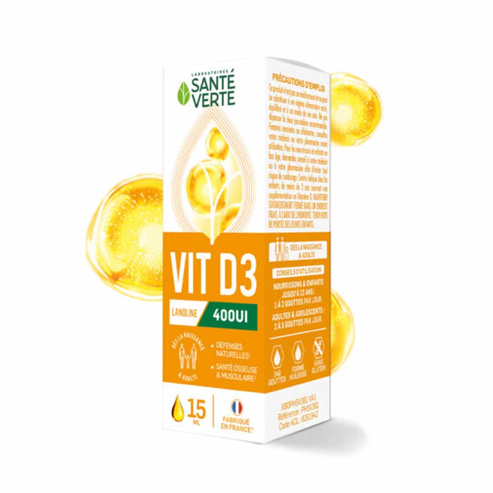 Sante Verte Vitamine D3 400UI Gouttes 15ml
