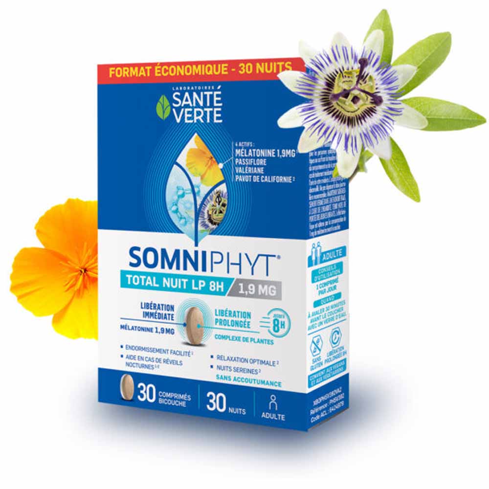 Sante Verte Somniphyt Total Nuit 8h LP 1,9mg 30 comprimés