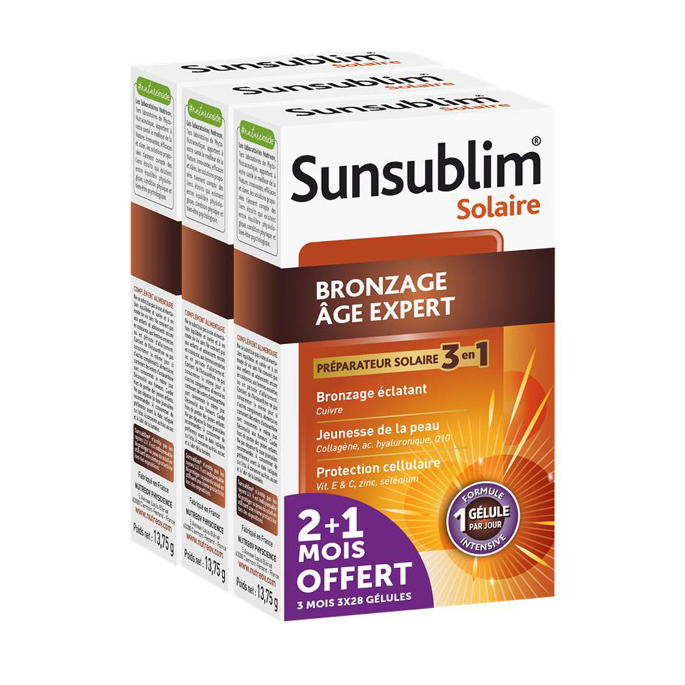 Nutreov Sunsublim Bronzage Age Expert Préparateur Peau Mature 3x28 Capsules