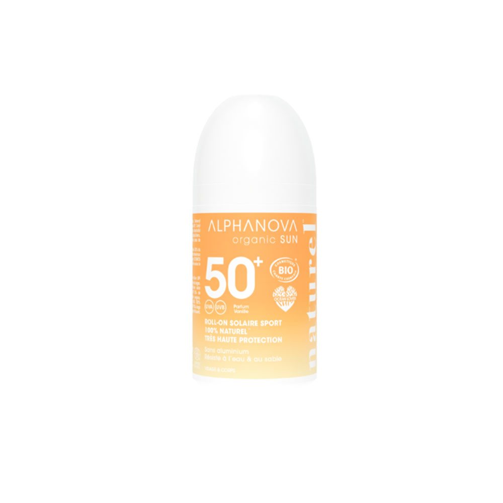 Alphanova Organic Sun Roll-On Solaire SPF50+ Haute Résistance 50g