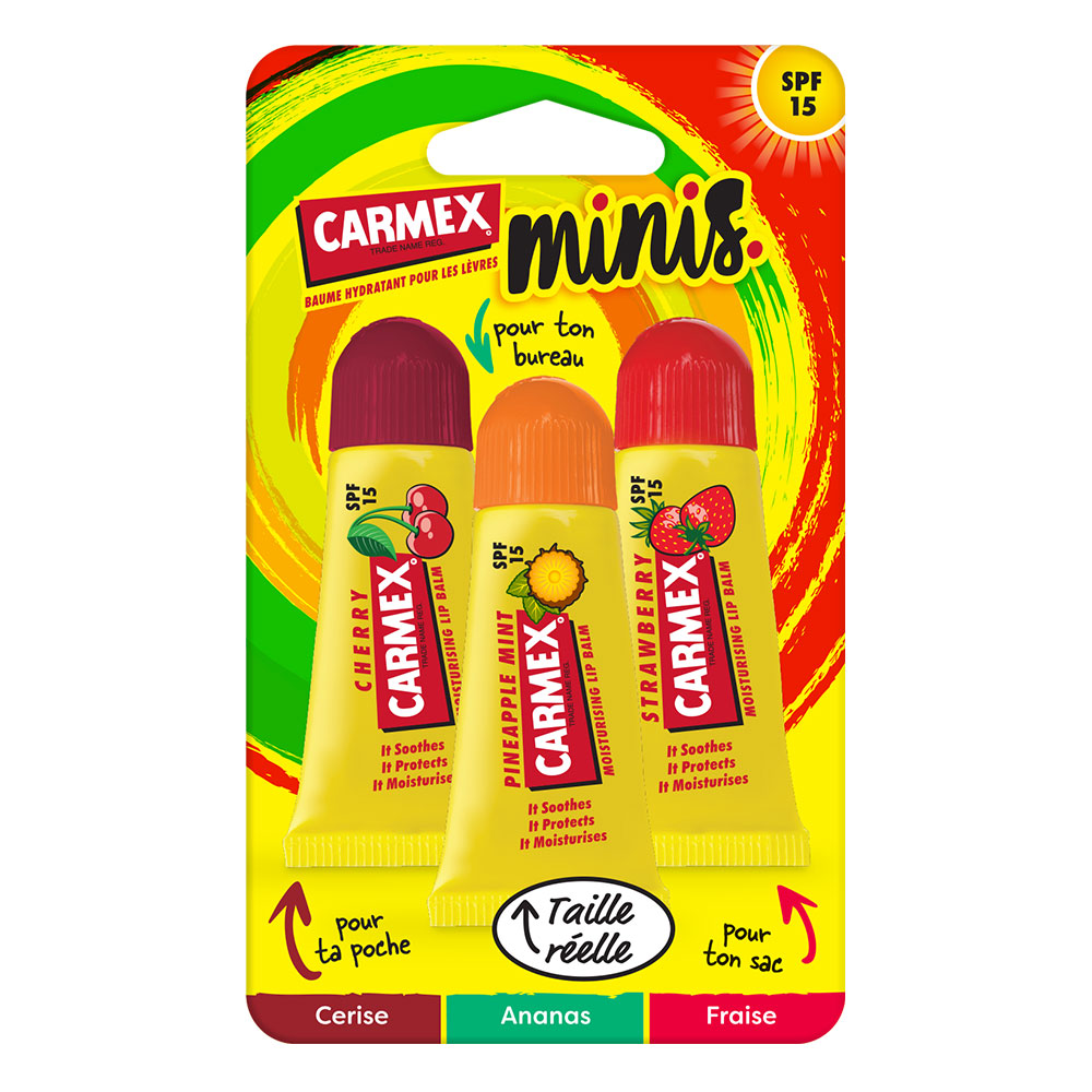 Carmex Baume à lèvres mini SPF15 3x5g