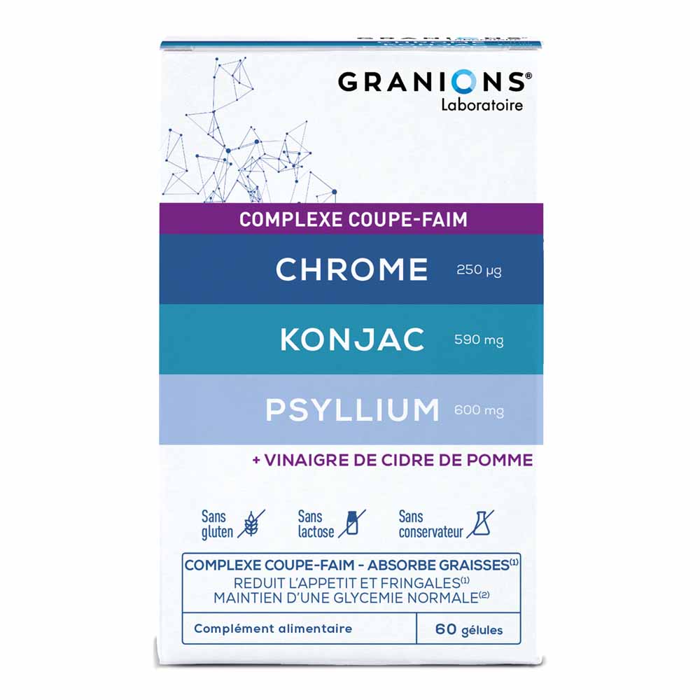 Granions Coupe Faim Chrome Konjac Psyllium 60 gélules