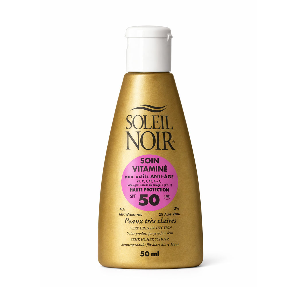Soleil Noir Soin Vitaminé Anti âge SPF50 Peaux Très Claires 50ml