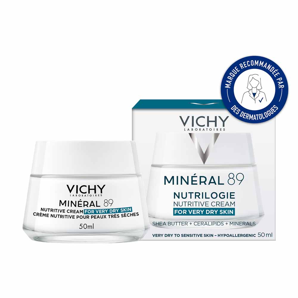 Vichy Mineral 89 Nutrilogie Crème Nutritive Peaux Très Sèches et Sensibles 50ml