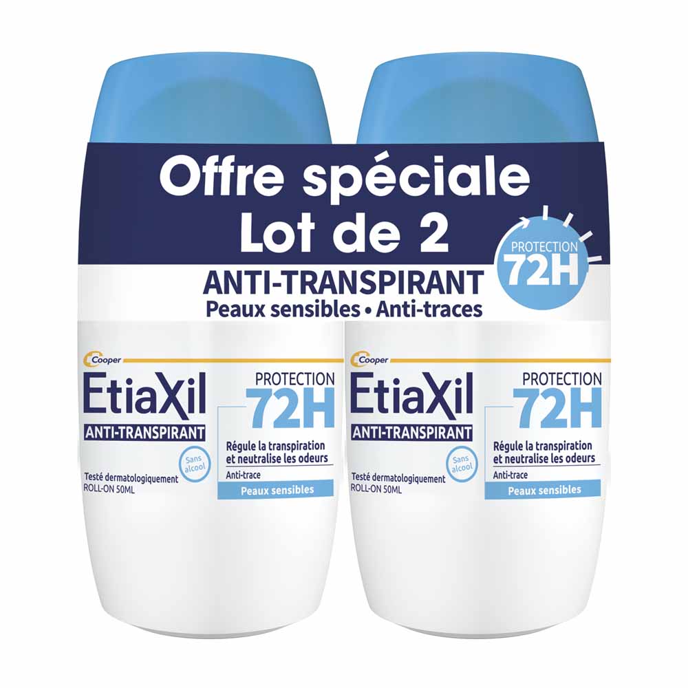 Etiaxil Anti-Transpirant Roll-On Protection 72h Peaux Sensibles 2x50ml