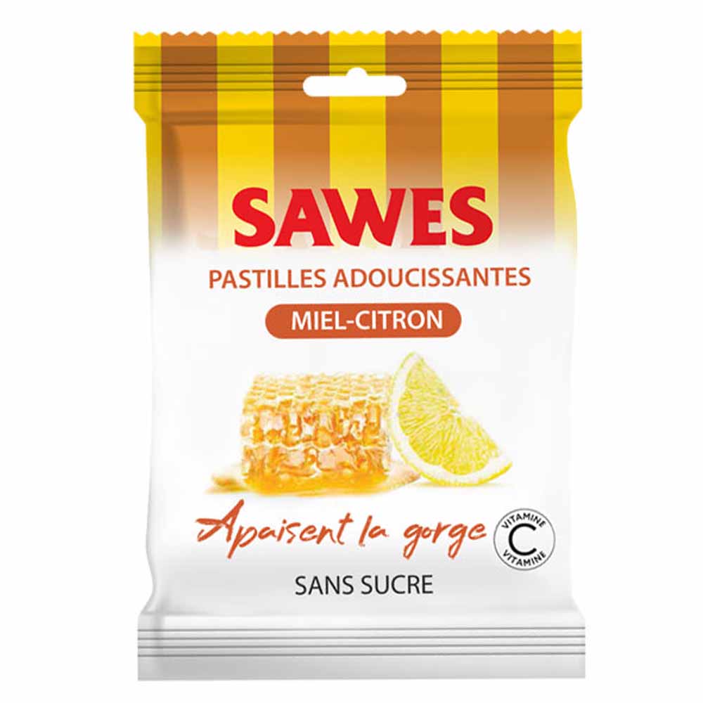 SAWES Bonbons miel-citron sans sucre vitamine C 50g