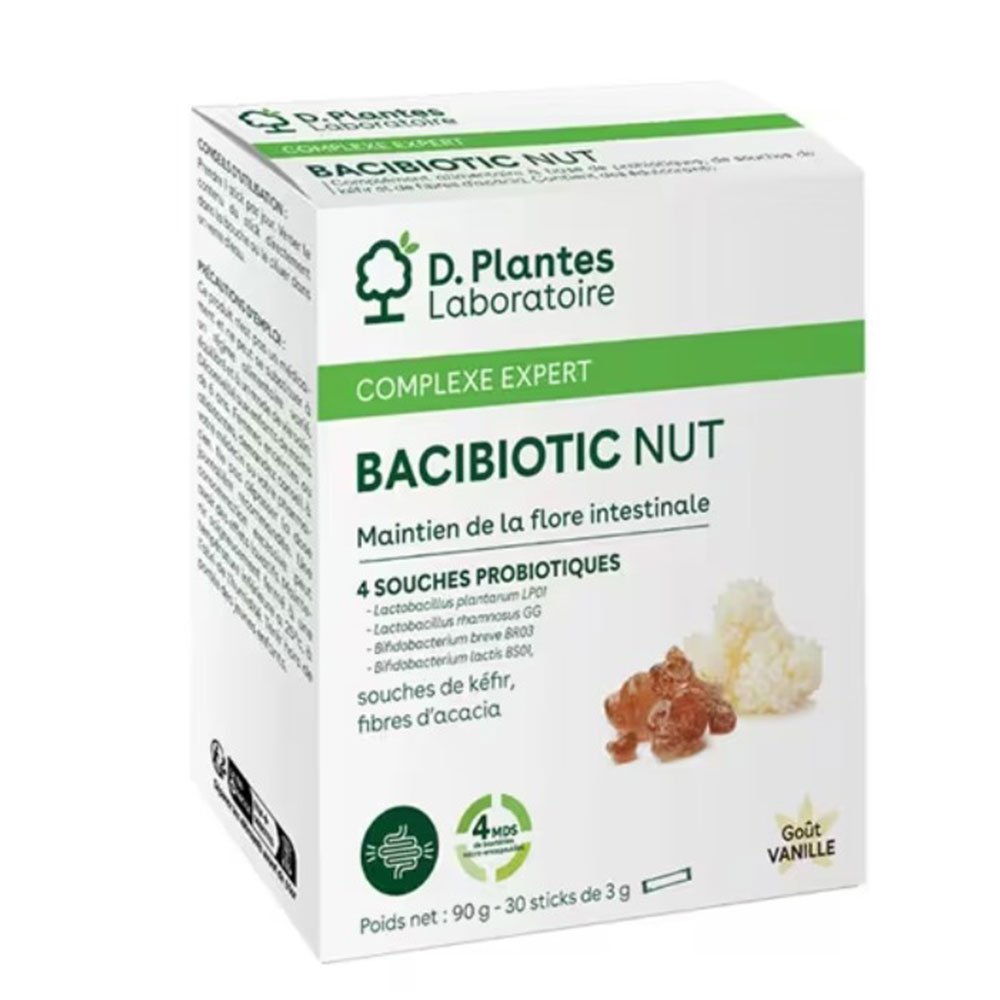 D. Plantes Bacibiotic Probiotiques et prébiotiques 30 stick de 3g