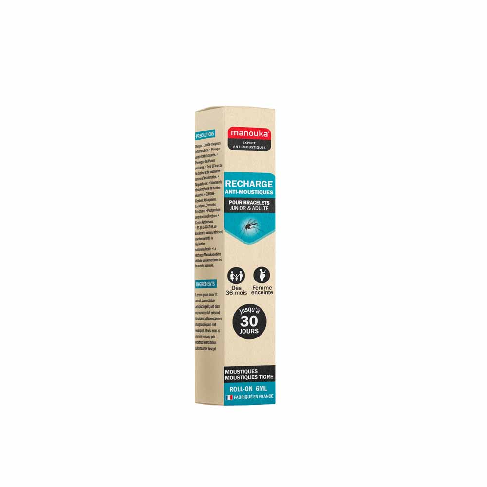 Manouka Recharge Anti-Moustiques Pour Bracelet Dès 36 Mois 6ml
