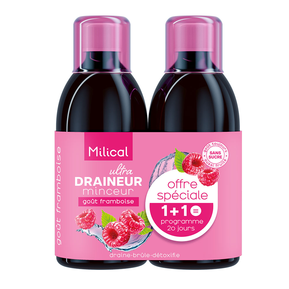 Milical Draineur Minceur Ultra Programme de 20 Jours 2x500ml