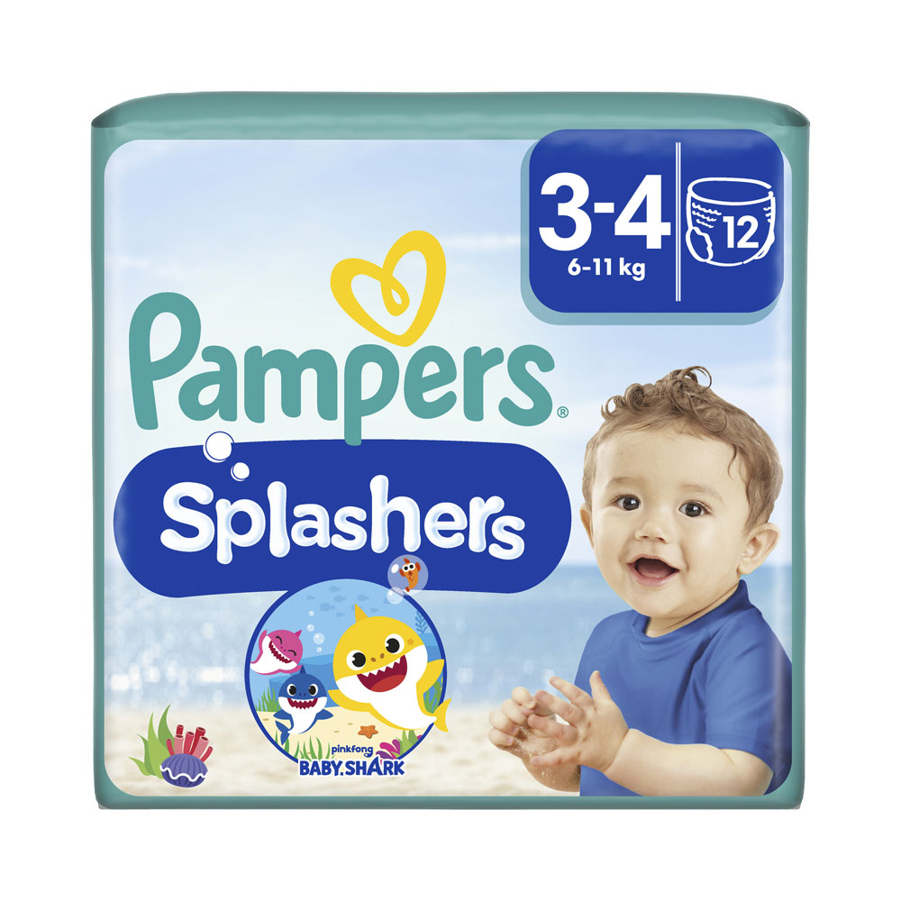Pampers Splashers Maillots De Bain Jetables Taille 3-4 (6-11kg) x12