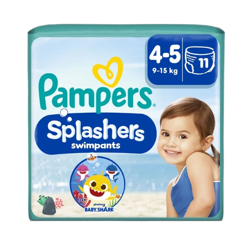 Pampers Splashers Maillots De Bain Jetables Taille 4-5 (9-15kg) x11