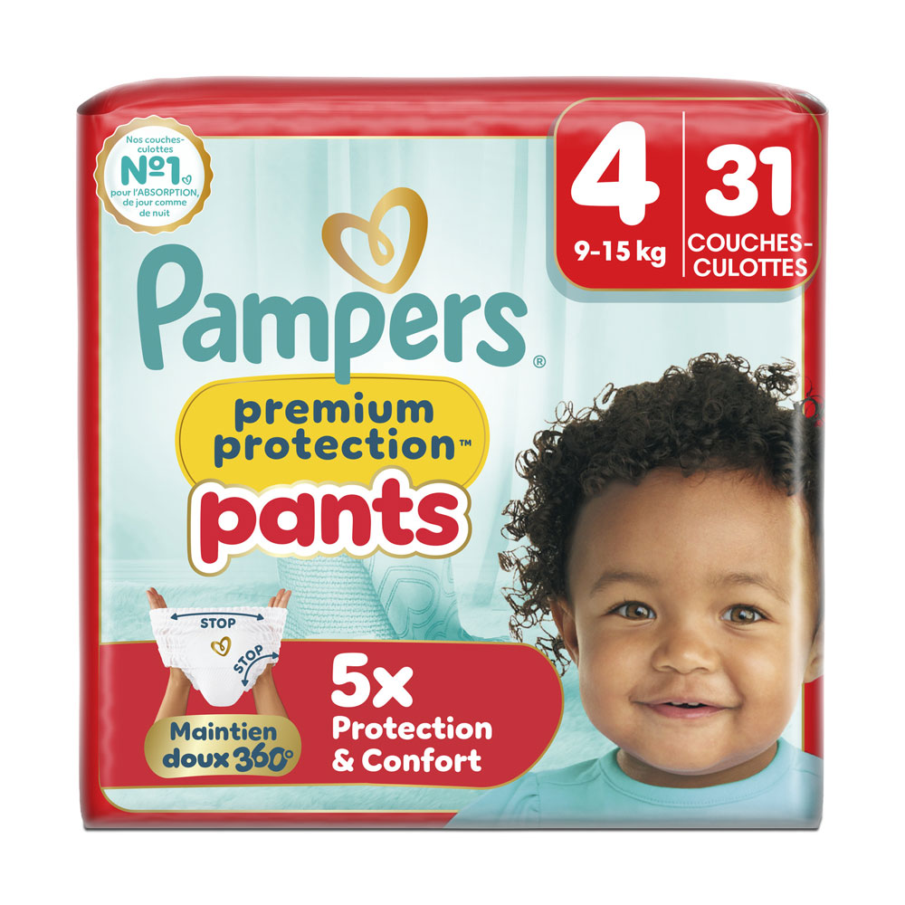 Pampers Premium Pants Couches Culottes Taille 4 (9-15 kg) x31