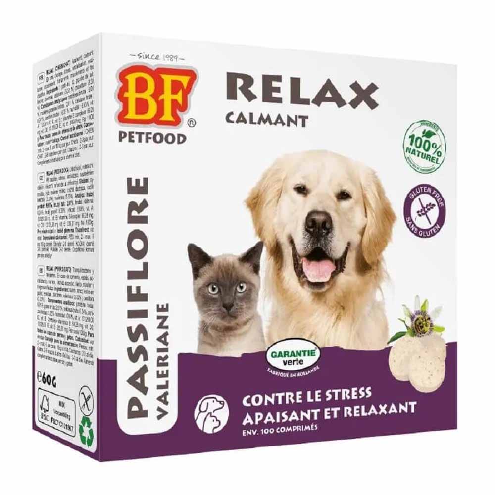 Biofood BF Petfood Relax Calmant Contre le stress Apaisant et relaxant Chien Et Chat 100 comprimés