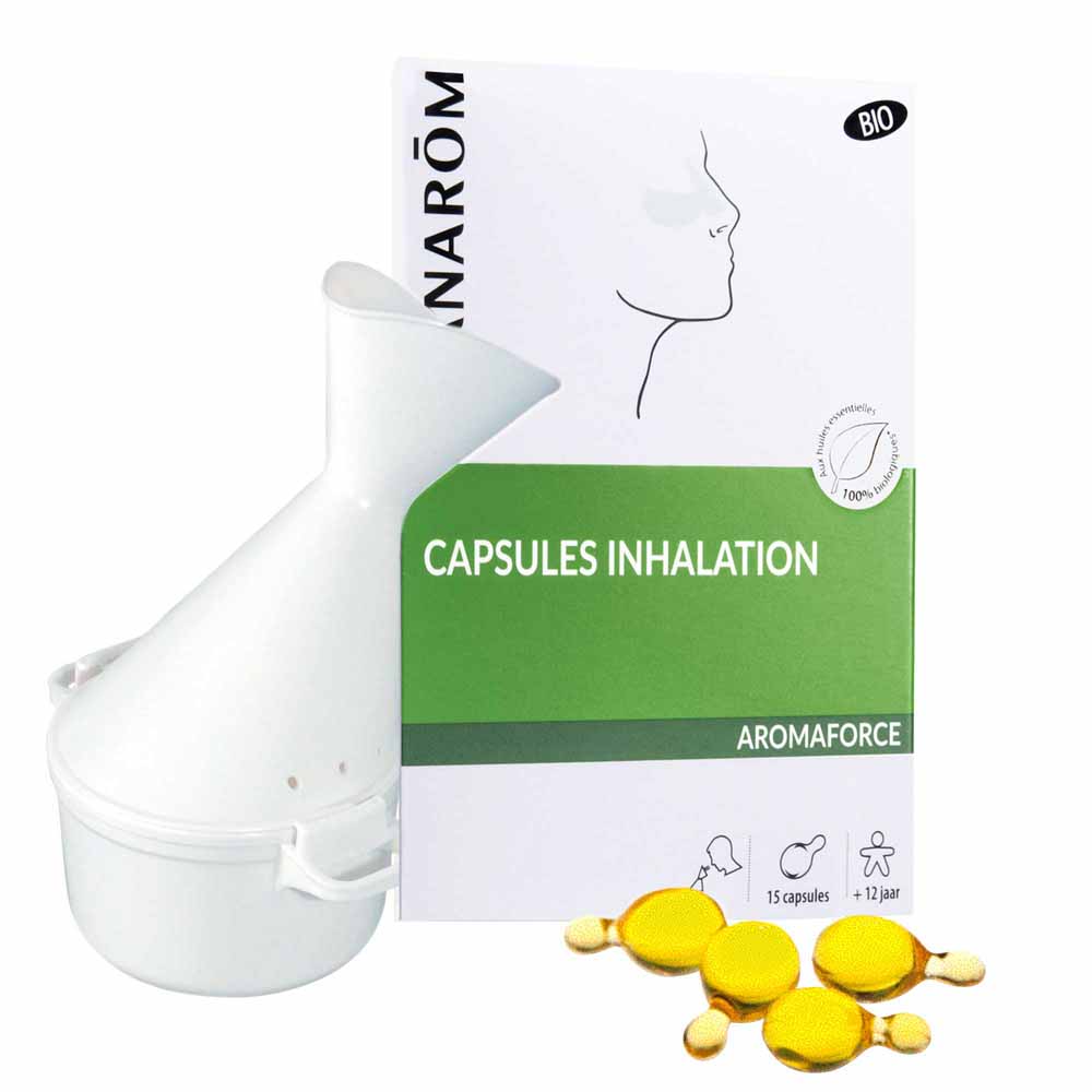 Pranarôm Aromaforce Inhalation Bio 15 capsules + 1 Inhalateur Offert