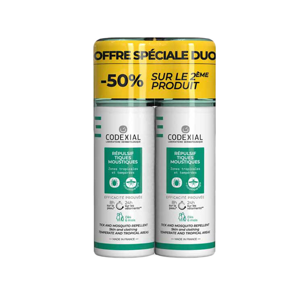 ENO Laboratoire Codexial Anti-pique Repulsif Tiques Moustiques 2x75ml