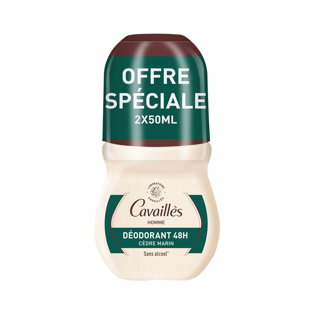 Cavaillès Dermato Déodorants Roll On Homme 48H 2x50ml
