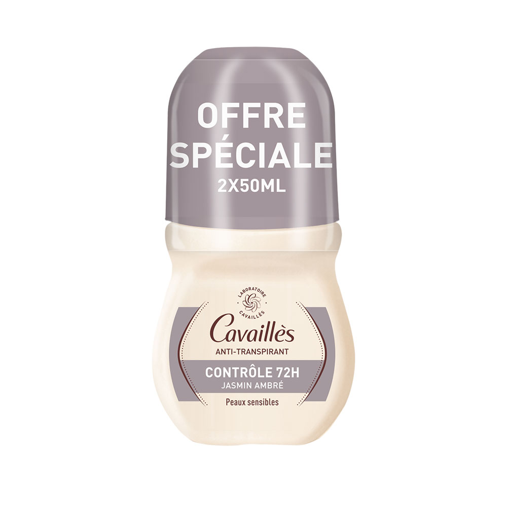Cavaillès Déodorant Roll-on Anti-transpirant Contrôle 72h 2x50ml