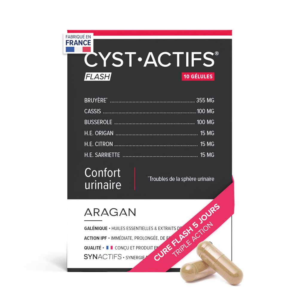 Aragan Synactifs CystActifs Flash Triple action 10 gélules