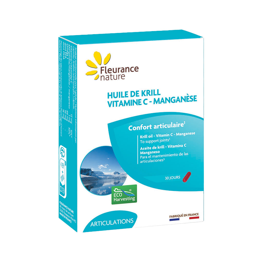 Fleurance Nature KRILL Huile de Krill Vitamine C Manganèse 15 gélules