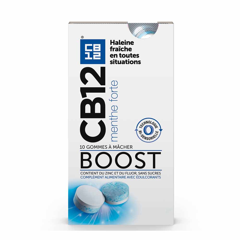 Cb12 Boost Menthe Forte Fraîcheur Instantanée 10 Gommes à Mâcher