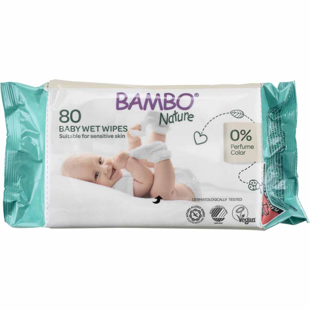 Bambo Nature Lingettes imprégnées 15x20cm x80