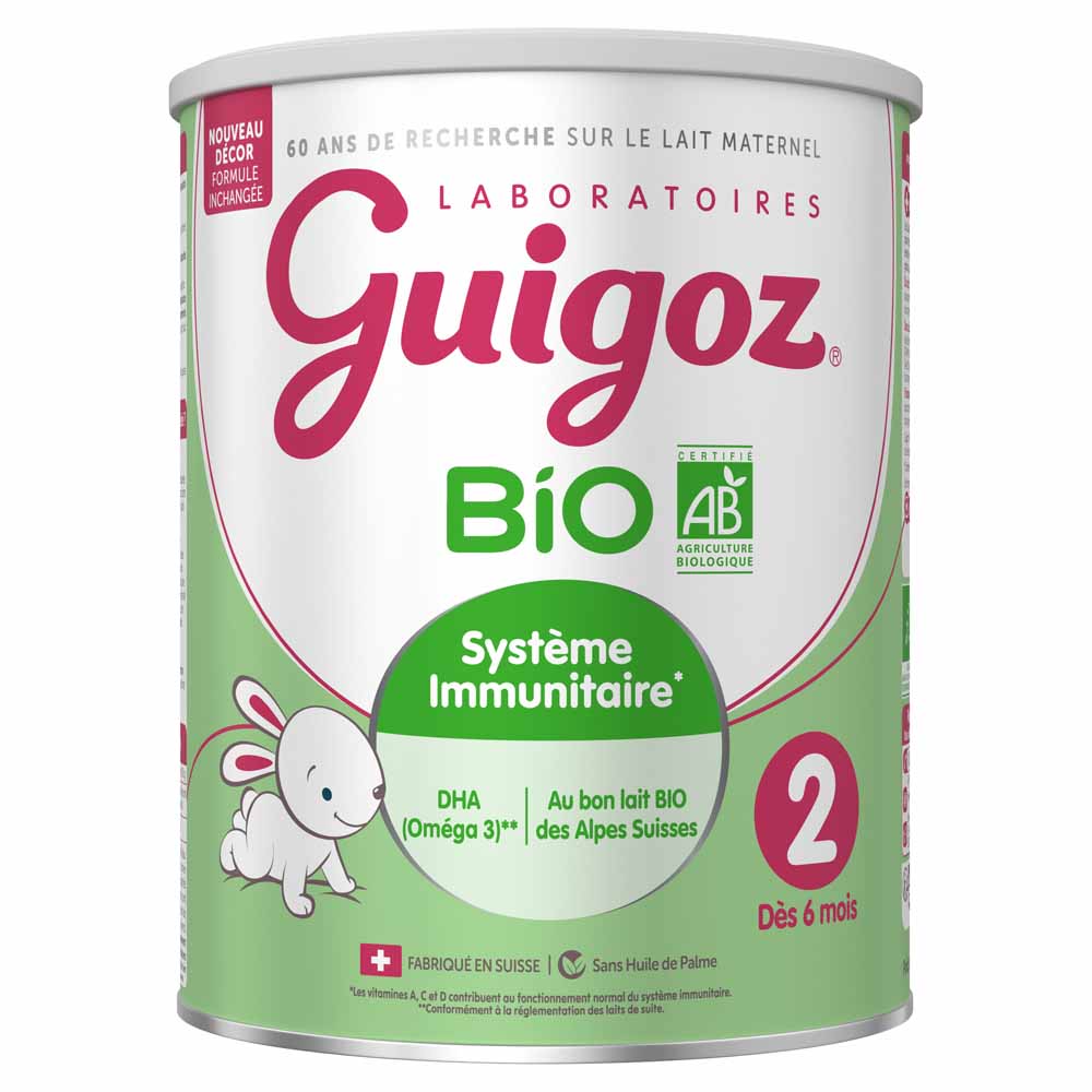 Guigoz Bio Lait En Poudre 2 Dès 6 Mois 800g