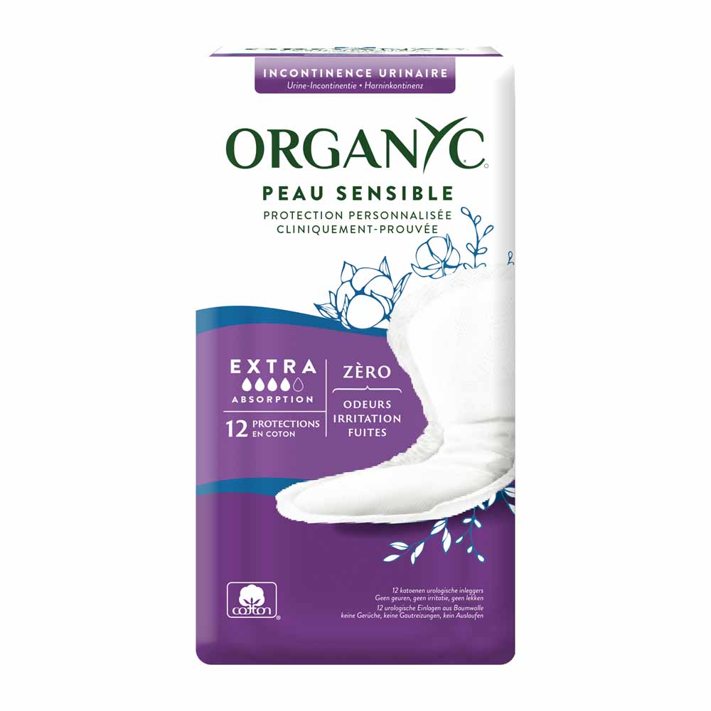 Organyc Serviettes Extras pour fuites urinaires x12