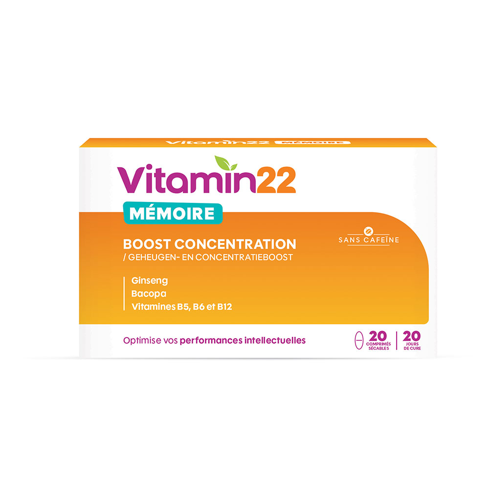 Vitamin'22 Mémoire Boost Concentration 20 comprimés sécables