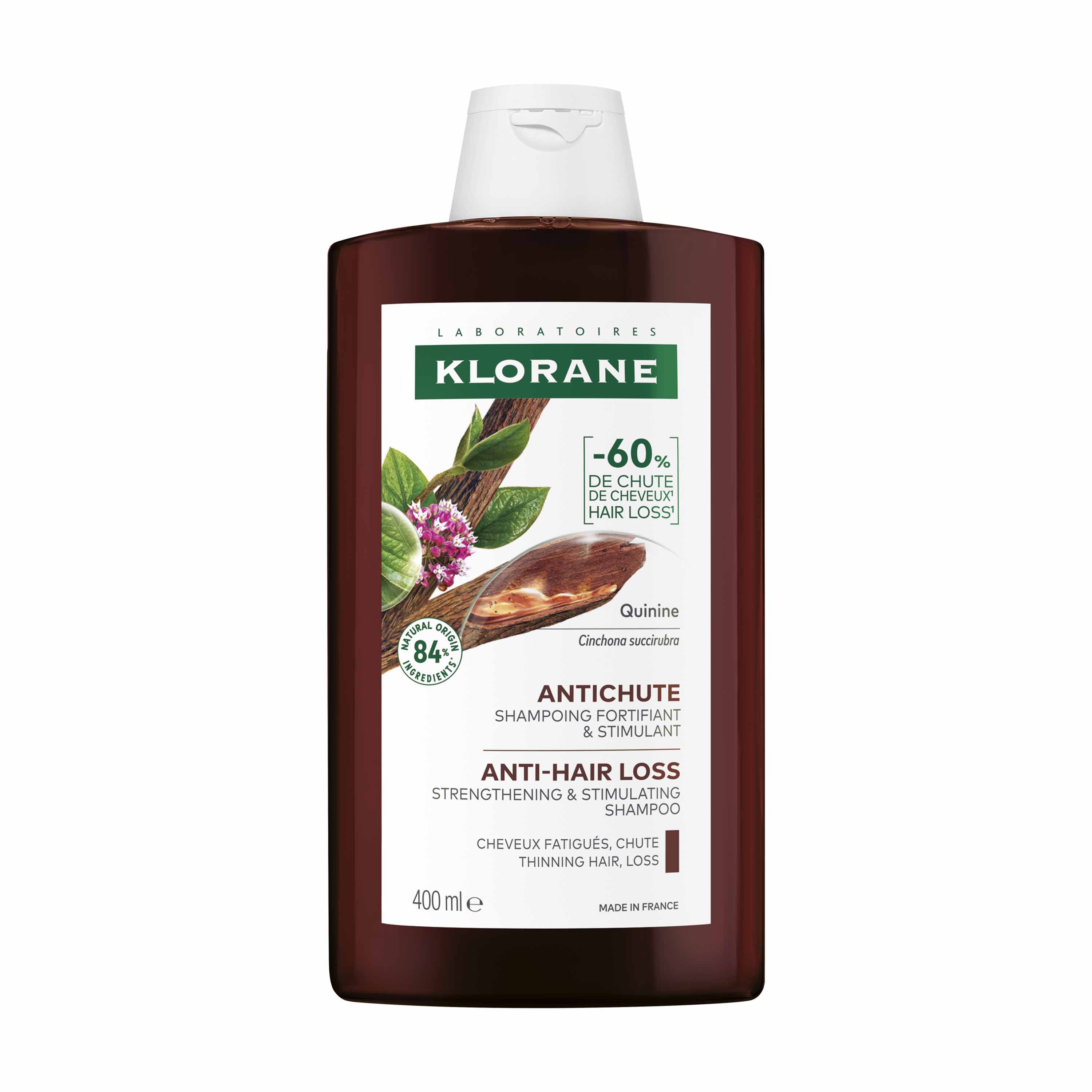 Klorane Quinine Shampooing Fortifiant & Stimulant Antichute Cheveux Fatigués 400ml