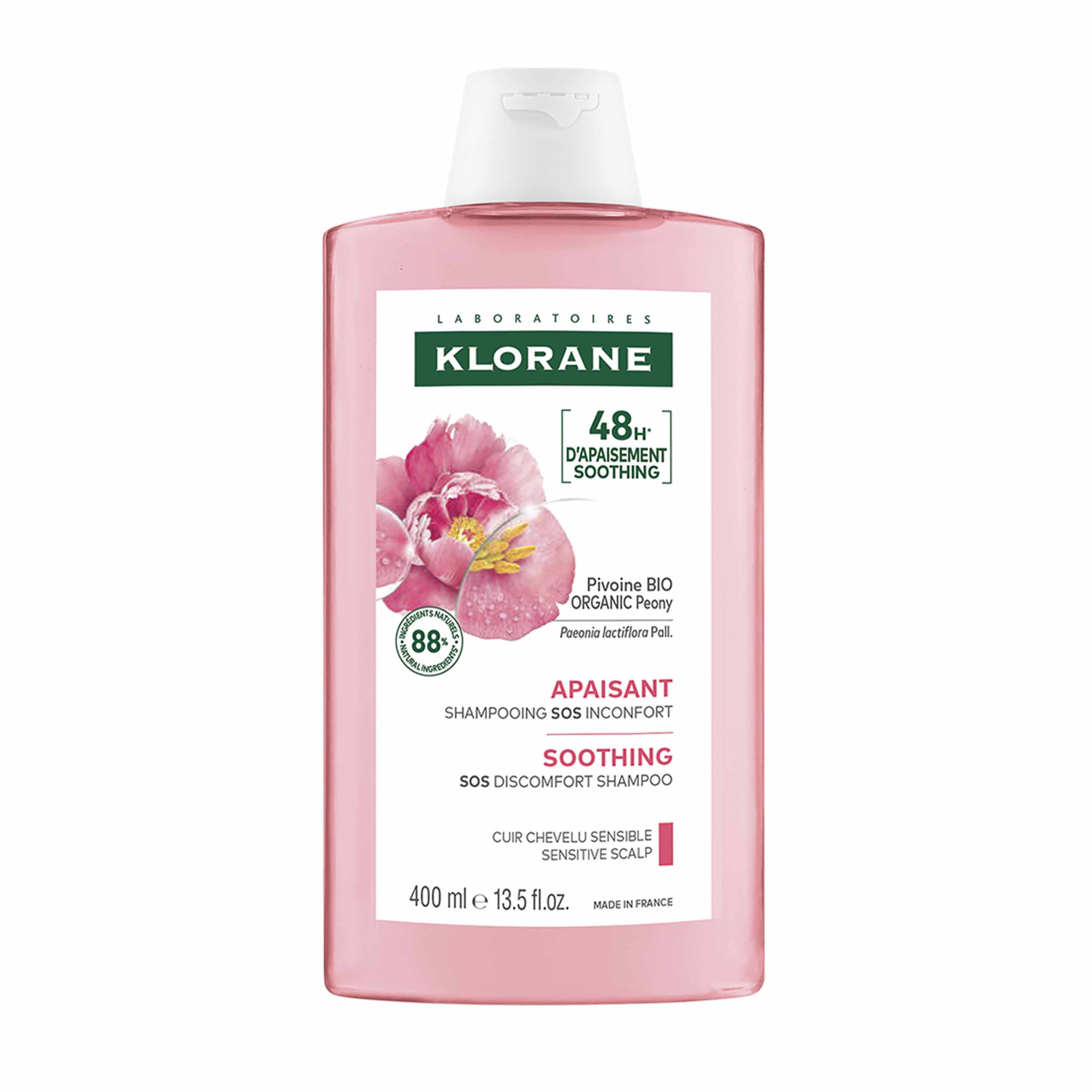 Klorane Pivoine Shampooing Apaisant Cuir chevelu sensible Bio 400ml