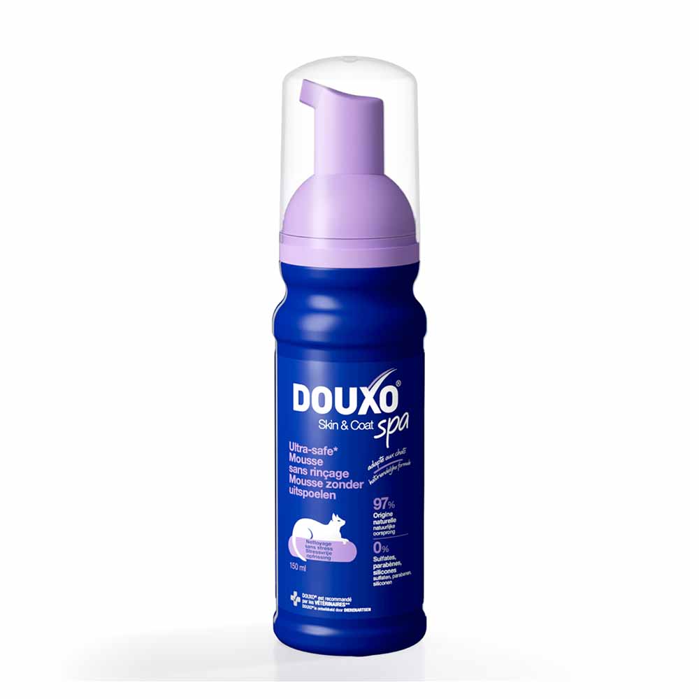 Douxo SPA Mousse sans rinçage nettoyage sans stress pour chat 150ml