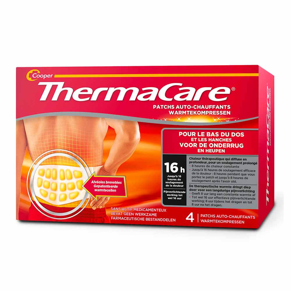 Thermacare Patchs Auto-Chauffant Soulage les douleurs du bas du dos x4
