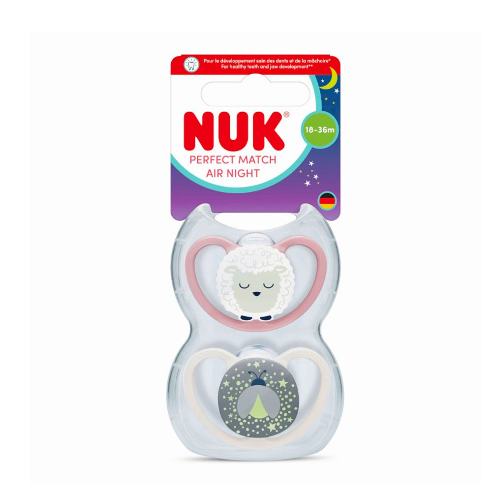 Nuk Perfect Match Sucettes physiologiques Nuit 18 à 36 mois x2