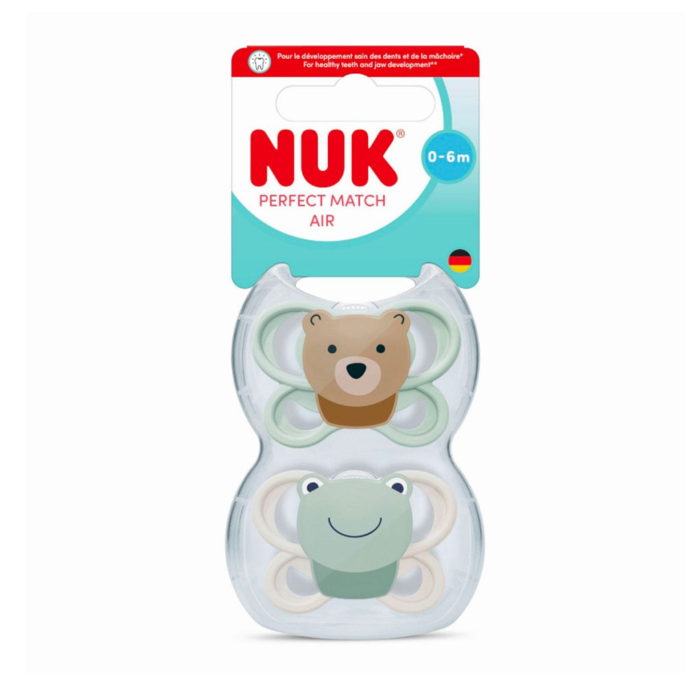 Nuk Perfect Match Sucettes Physiologiques Silicones 0 à 6 Mois x2