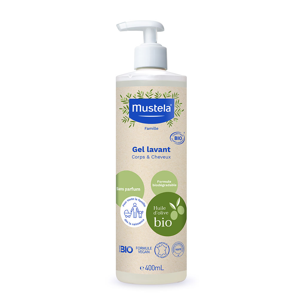 Mustela Gel Lavant A L'huile D'olive Bio Pour Toute La Famille 400ml