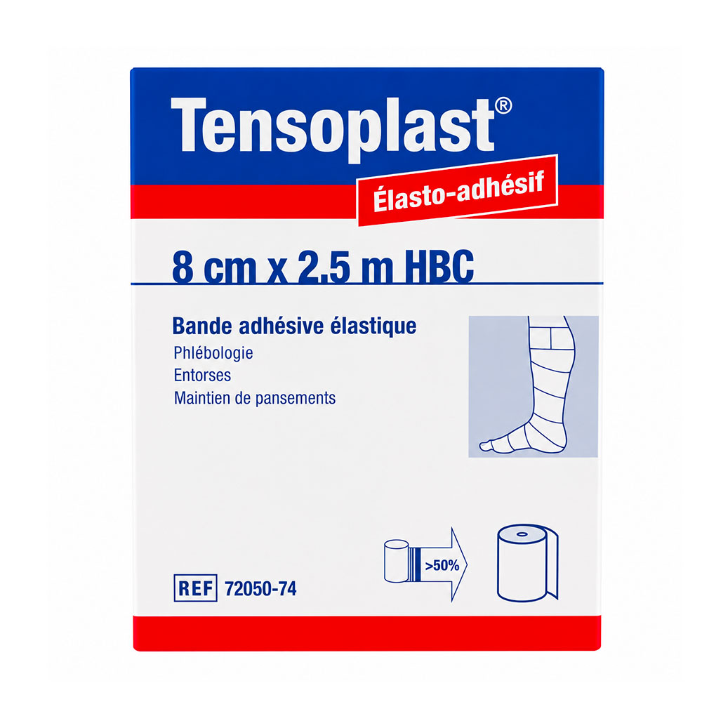 Tensosport Tensoplast® HBC Bande adhésive élastique 2,5mx8cm Chair x1