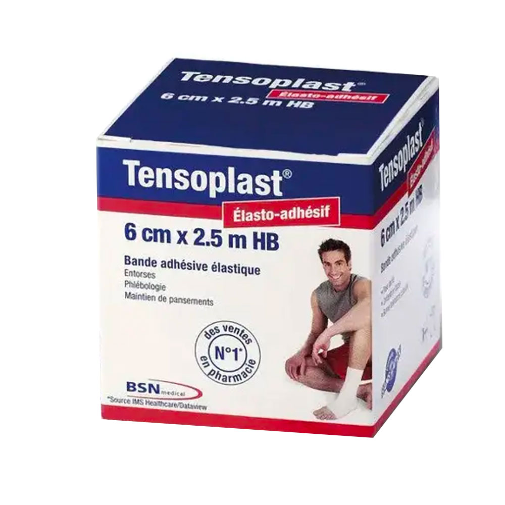 Tensosport Tensoplast® HB Bande adhésive élastique 2,5mx6cm Blanc x1