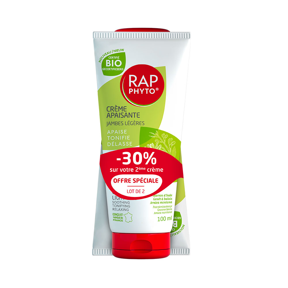 Rap Phyto Crème Apaisante Jambes Légères certifiée BIO 2x100ml
