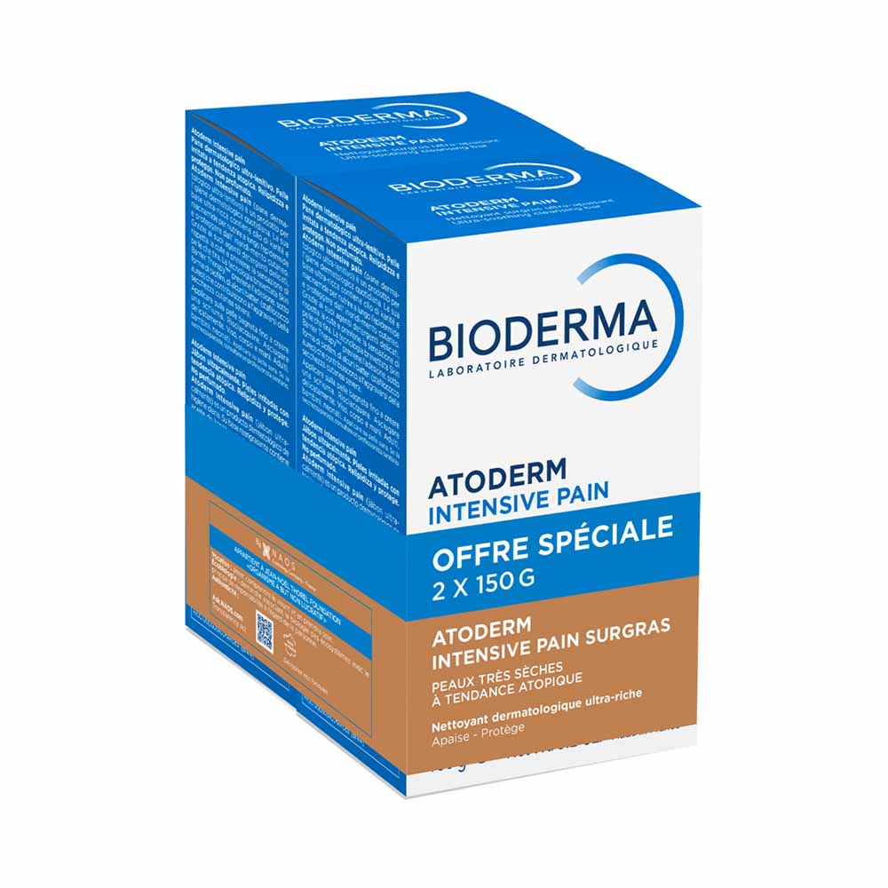 Bioderma Atoderm Intensive Pain Nettoyant surgras ultra-apaisant Peaux sèches 2x150g