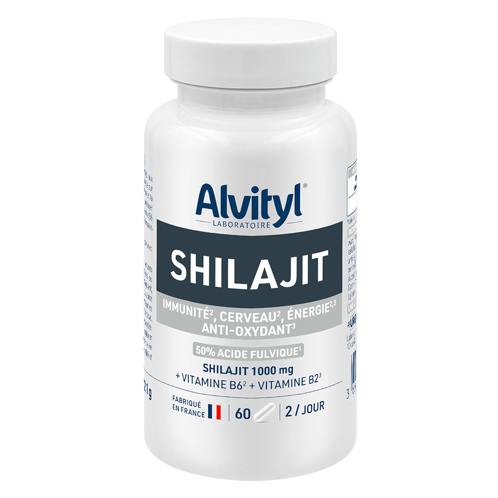 Alvityl Shilajit 1000 mg Énergie Immunité et Cerveau 60 gélules