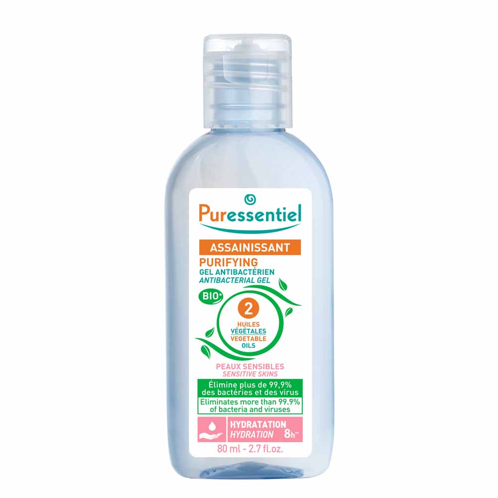 Gel Antibactérien 80ml Assainissant "Peaux Sensibles" Puressentiel