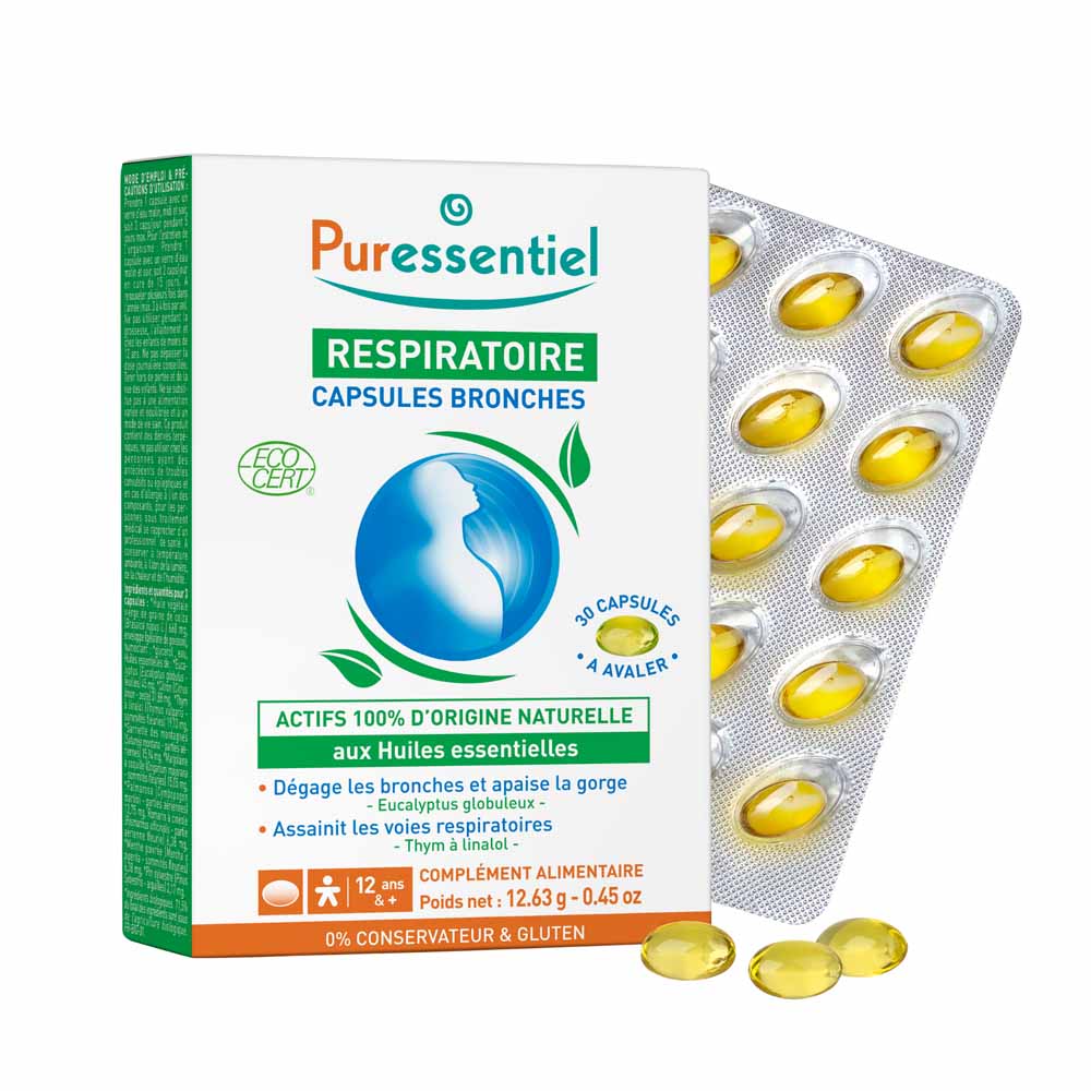 Puressentiel Respiratoire Capsules Bronches Aux Huiles Essentielles Bio x30