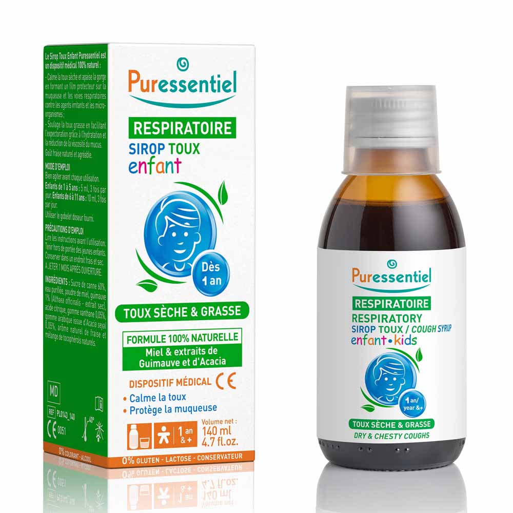 Puressentiel Respiratoire Sirop Toux Sèche et Grasse Enfant Dès 1 An 140ml