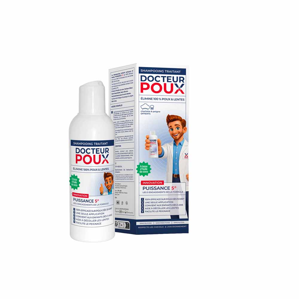 Docteur Poux Shampooing Traitant Anti Poux Puissance 5 Format Familial 200ml